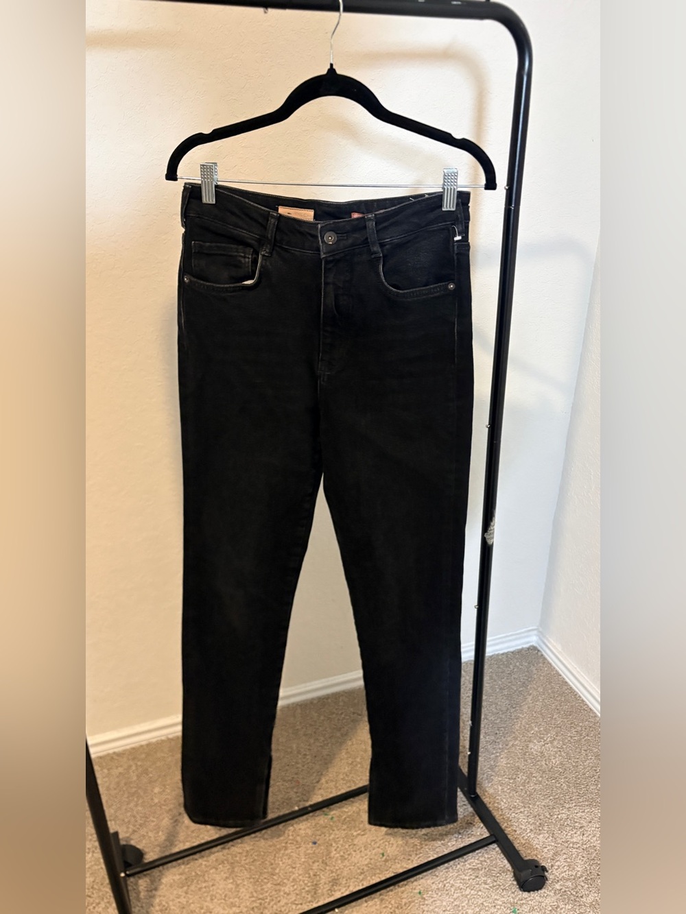 Pilcro Straight-Leg Black Jeans